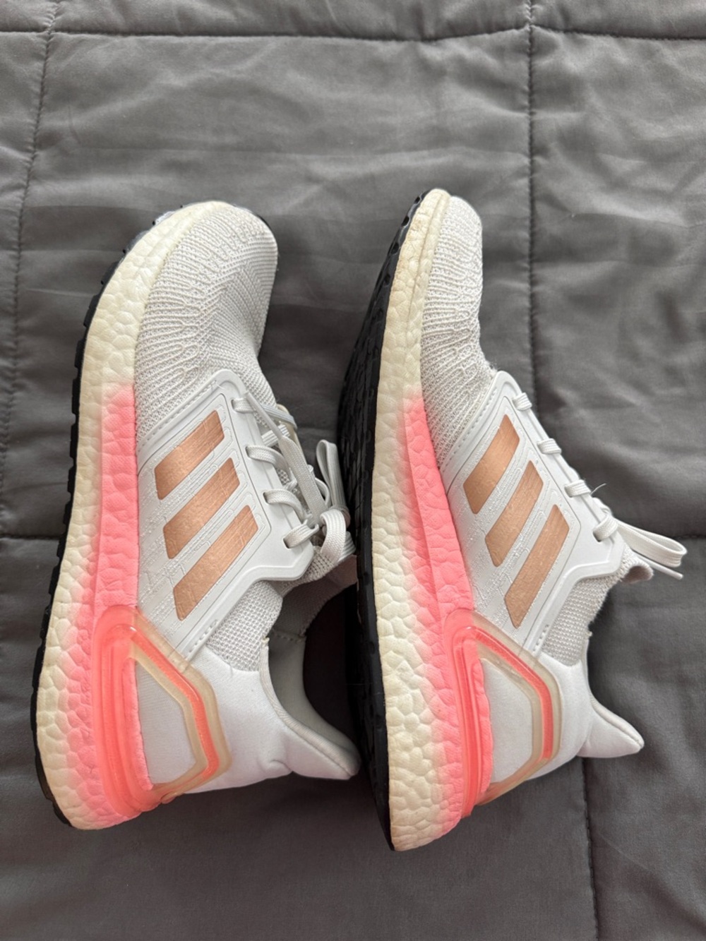 Adidas Ultra Boost 20 White Copper Flash Red Pink Women's Athletic Shoes 8.5 - Picture 7 of 8